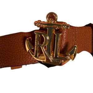 Ralph Lauren Brown Belt with Gold Logo